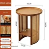 brown simple rattan coffee table-45 cm
