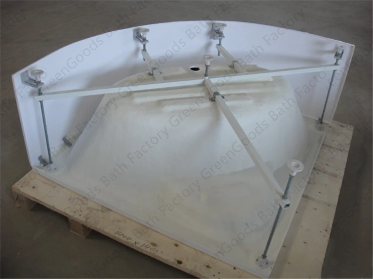 Factory Price 3 Person Algeria Hexagon Diamond Inserts Corner Acryl Bathtub