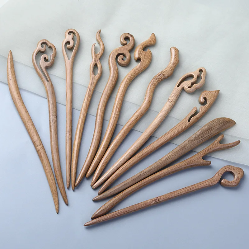 Оптовая продажа Женские бамбуковые шпильки для волос аксессуары в китайском стиле Hanfu ретро