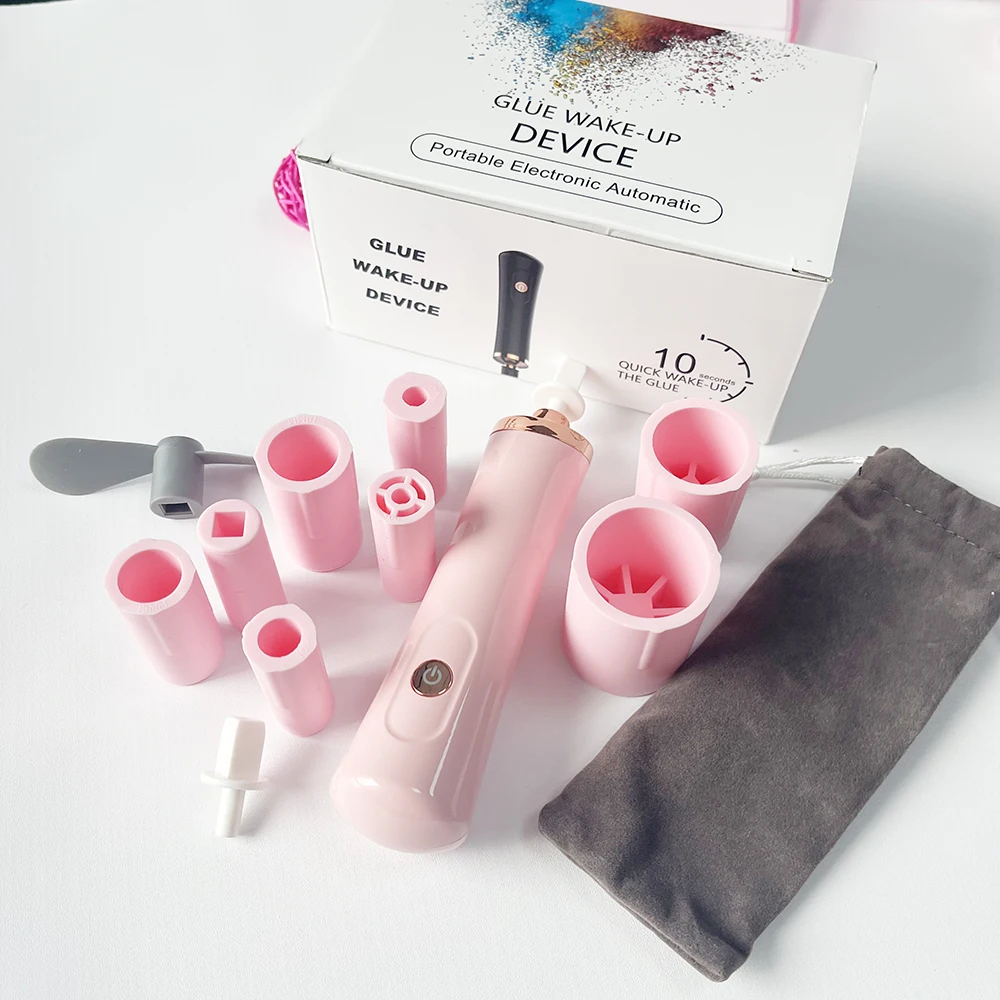 Wholesale Electric Eyelash Extension Adhesive Shaker Pink Wakeup