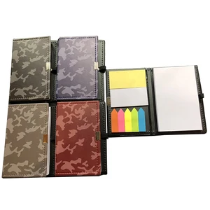 S3807 Custom Designed Hardcover Sticky Notebook Promotional Stationery with RPET Cover and Thread Sewing Binding Memopad