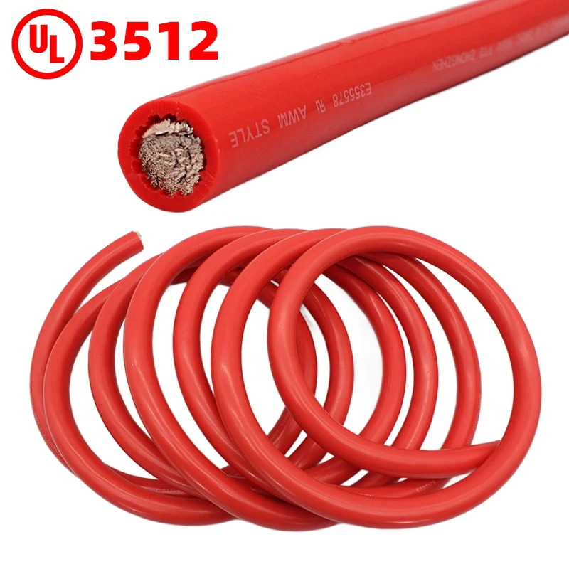 Custom UL 3512 Flexible Silicone High Temp Electric Cables 4/0 3/0 2/0 1/0 Awg Tinned Copper 18.5mm Solar Electrical Cable Wire
