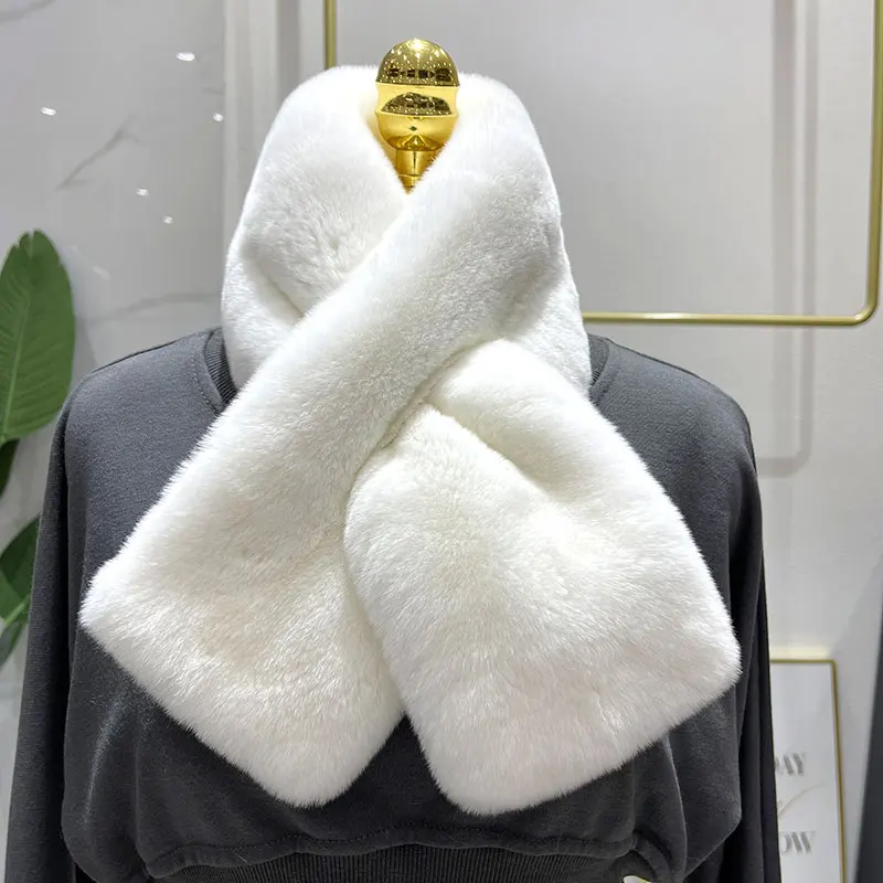 Rex Rabbit Fur Scarf Doublesided Thickening Warm Real Fur Winter