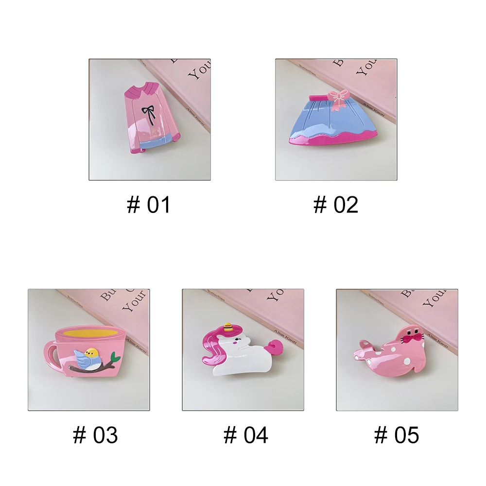 Jiayu Custom 7 CM New Bow Dress Skirt Grab Clip Acetate Back of Head Coiffure Shark Clip Japanese Creativity Hair Claws
