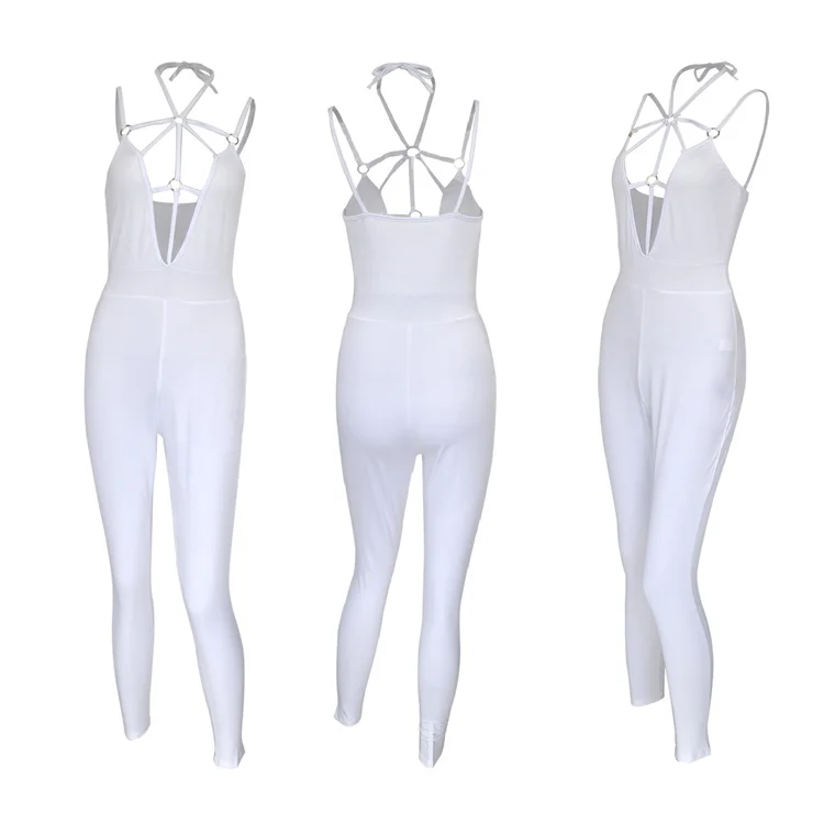 Latest Design Sleeveless Backless Rompers Club Sexy One Piece Plus Size Spring Summer Women Jumpsuit