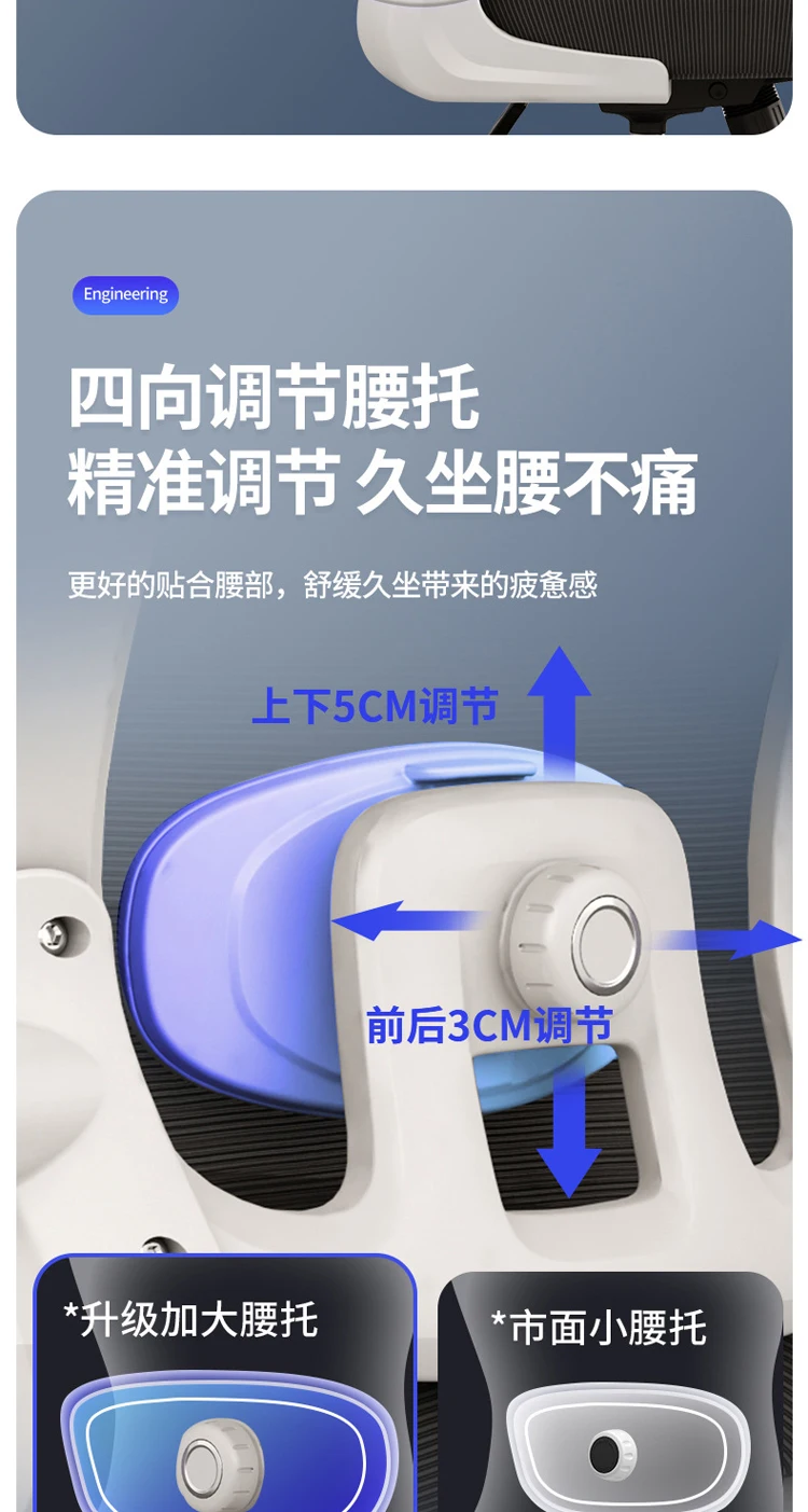 Mobile Swivel Malla Oficina De Sillas With 3D Headrest Conference Computer Staff Mesh Chair With 2D Lumbar Support