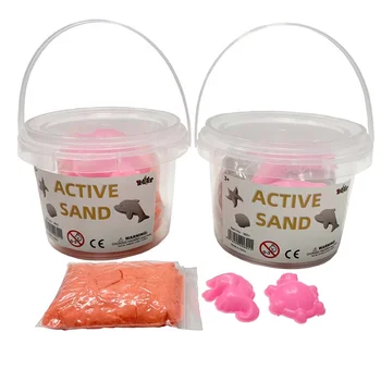 High quality safety Non toxic 200g active sand playing sand with 2 plastic moulds