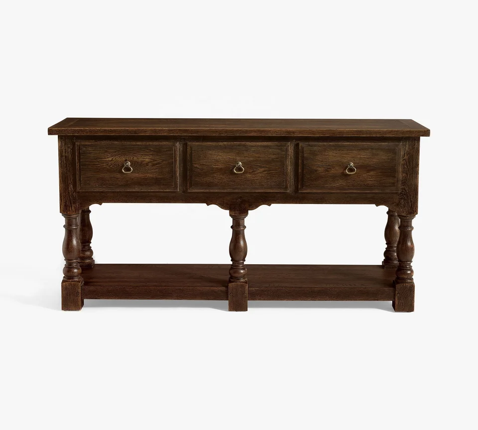 MYHOME Luxury Solid Oak Wood Antiques Buffet with 3 Drawer Living Room Dining Furniture Sideboard Storage Cabinet Customized