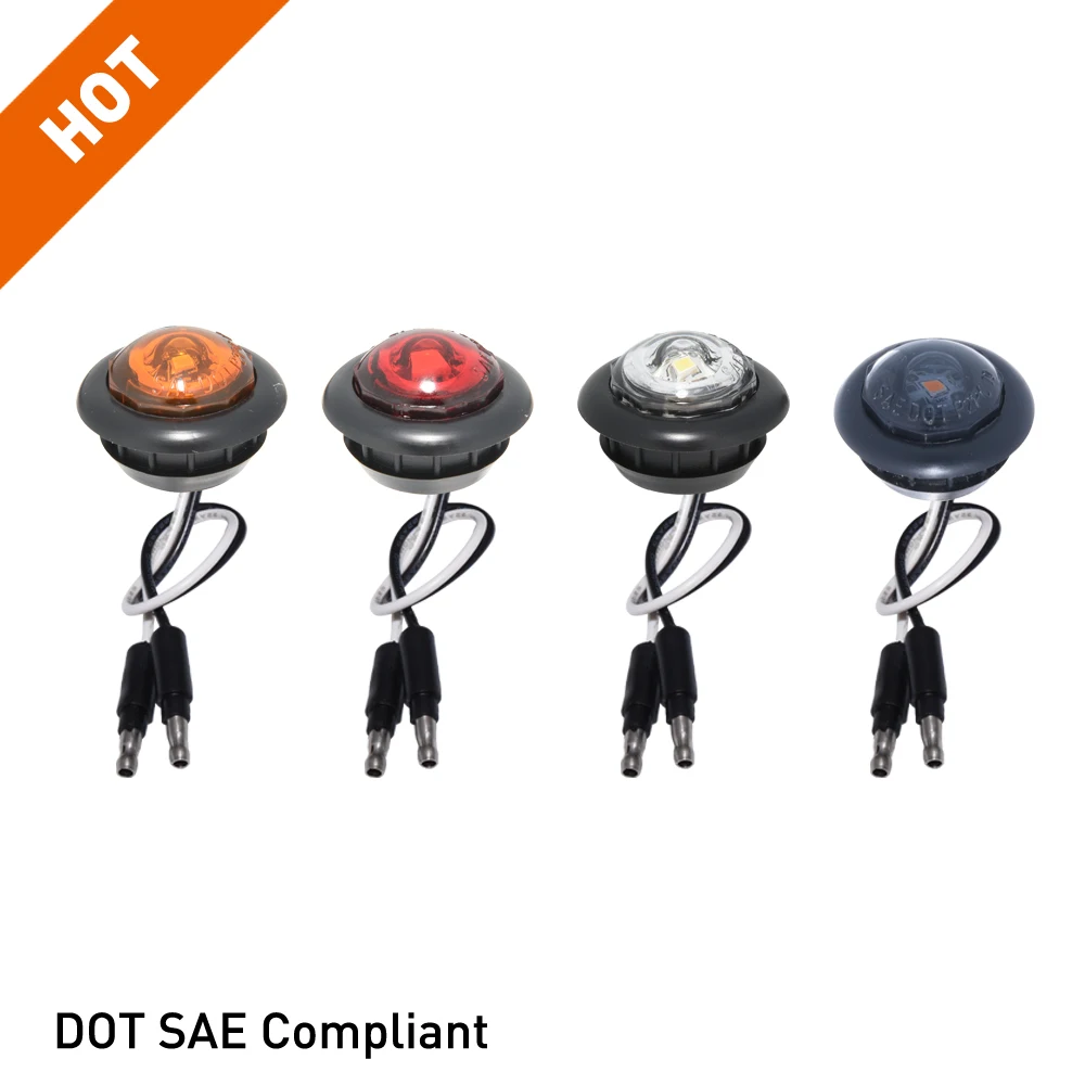0.75" Mini Round LED Marker & Clearance Light Trailer Side Marker Light