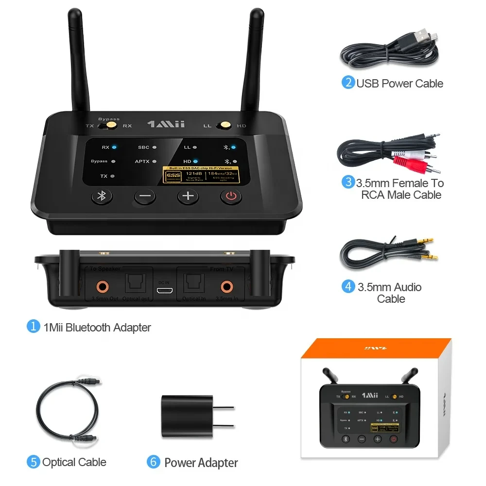 1Mii B03Pro Bluetooth 5.2 オーディオ DAC トランスミッター & 受信機