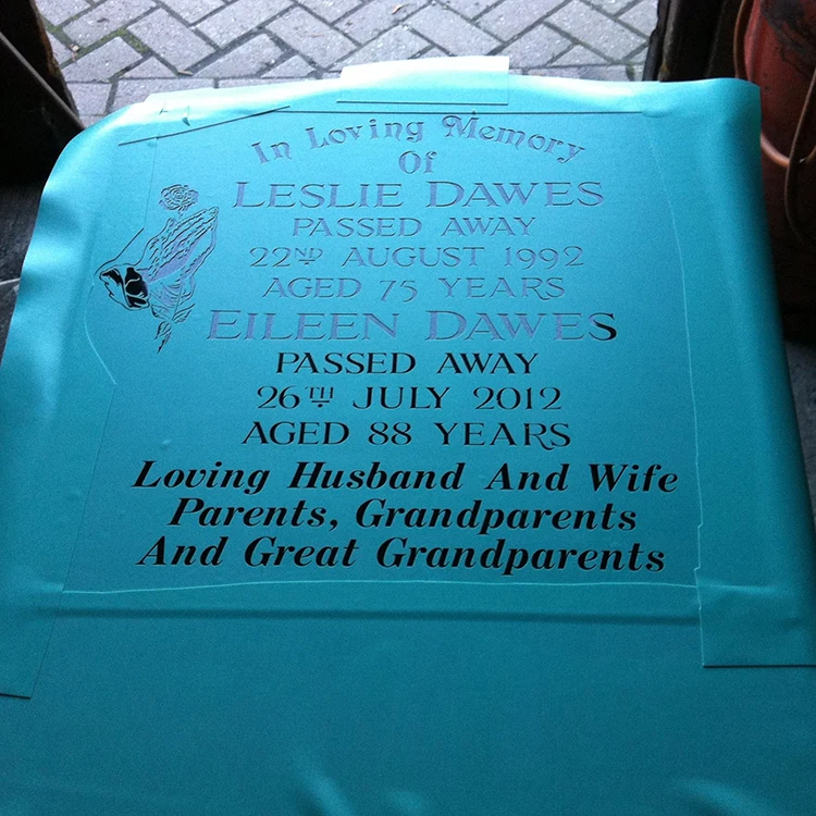 Пескоструйный трафарет пластиковый памятник