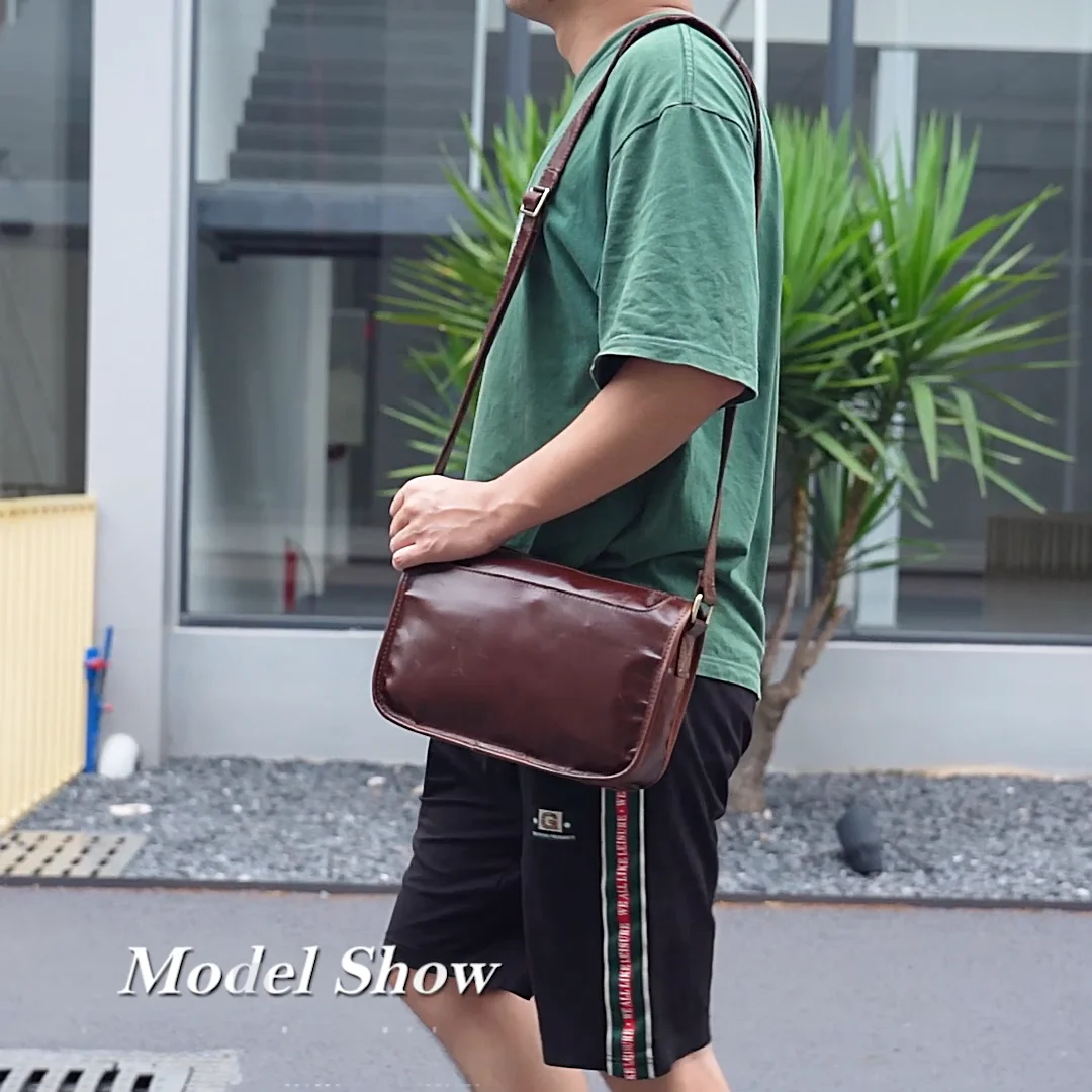 Marrant Luxury Vintage Men Side Bag Real Leather Crossbody Sling