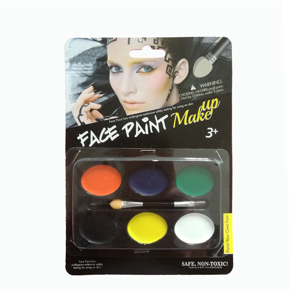 Kit De Pintura Facial De 12 Colores Con Plantillas Y Pinceles - Maquillaje Lavable Para Halloween Y Fiestas Infantiles