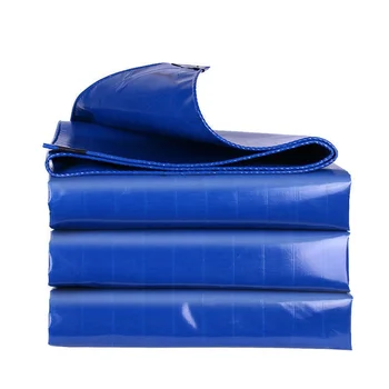Grey& Blue 500-750GSM Waterproof PVC Tarpaulin Fabric - Vinyl Canvas for Swimming Pools & Air Landing