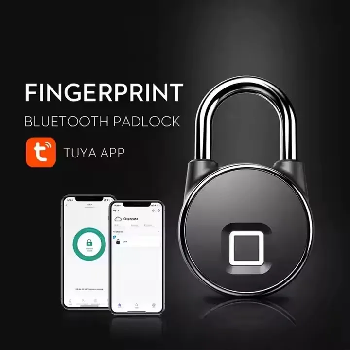 TUYA Wholesale Security Code Smart Lock Remote Control Biometric  Container Padlock With Fingerprint Padlock