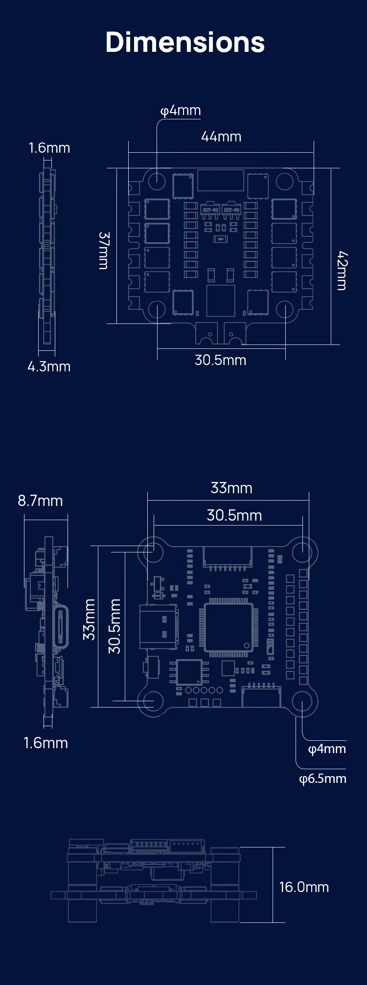 X7 Flight Controller Pin Power Module Hobbywing Xrotor Flight Controller F7 - Current & Voltage Monitoring