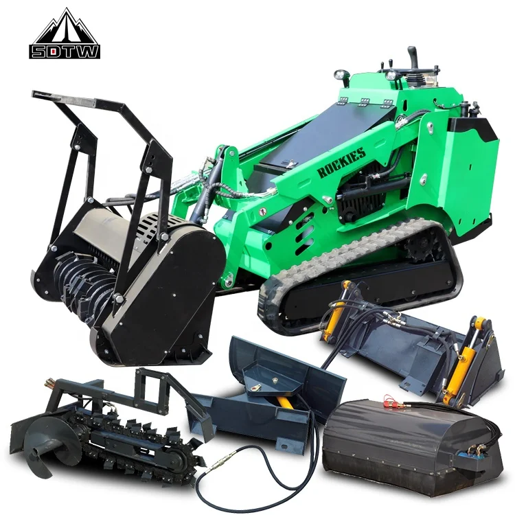 TW850 Mini Track SkidSteer Loader with 200kg 300kg 400kg Bucket  Capacity Skidsteer with Kubota Engine