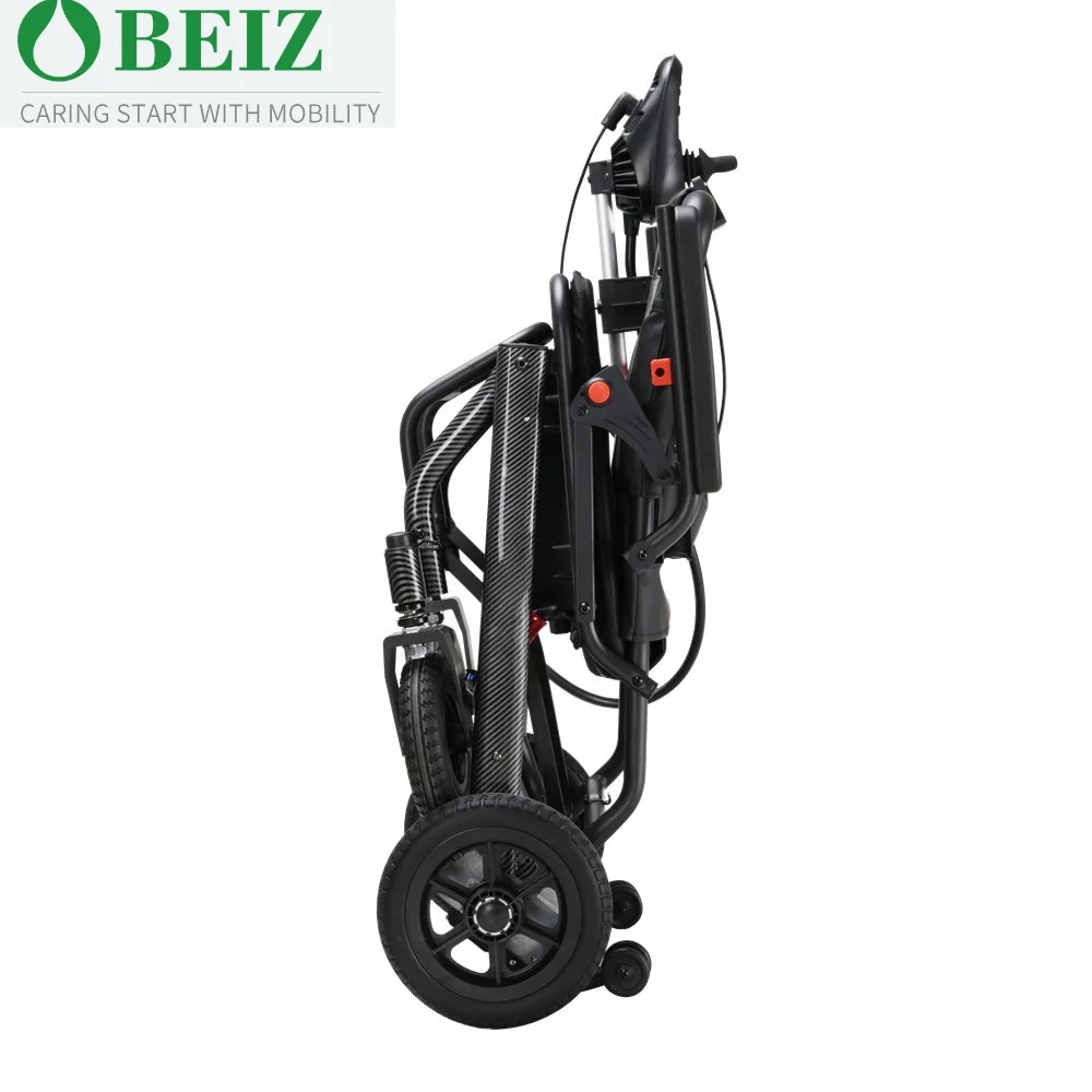 15.3kg feather Lightweight portable Aluminum Handicapped Foldable Power Electric Wheelchair easy to put in the trunk -BZ-XWEA03D details