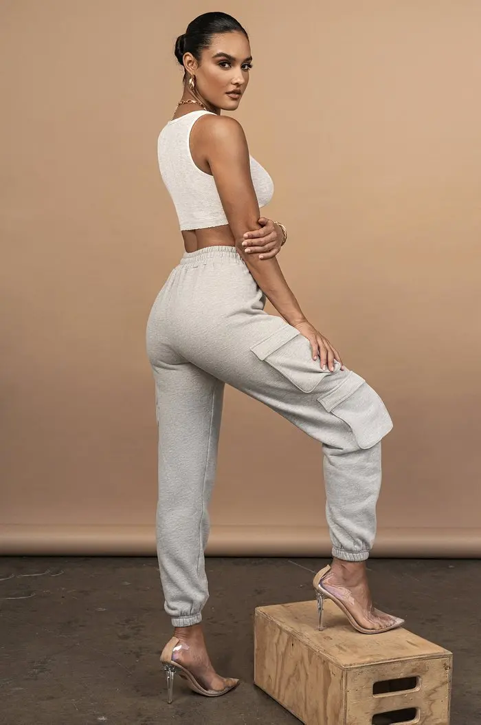 Casual Cotton Sweat Jogger Clothing Cargo Pants For Women Casual Wear