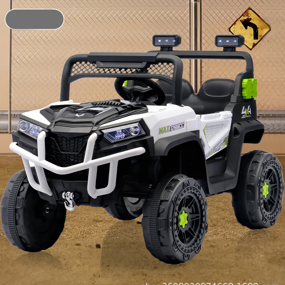 Classic Children's Electric Ride-On Four-Wheel Off-Road Vehicle Dual Drive for Remote Control Toy Car for 2-4 Years Metal