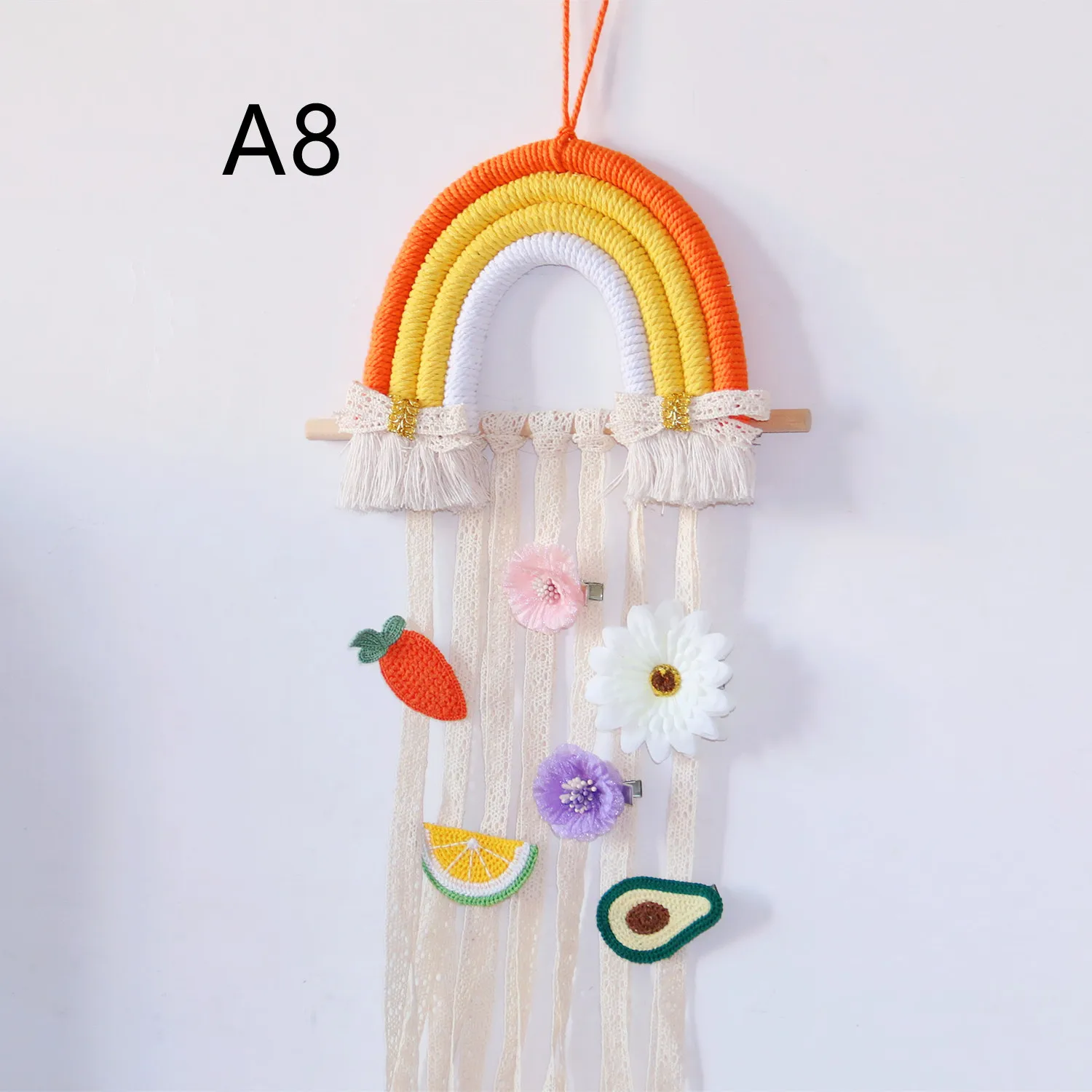 rainbow tassels hair bows holder hanging