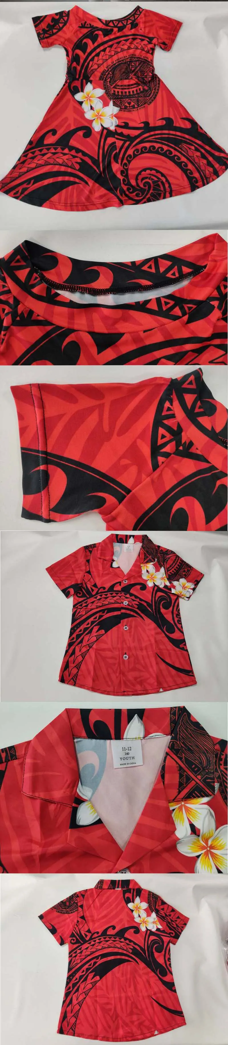 custom polynesian print family gathering clothing