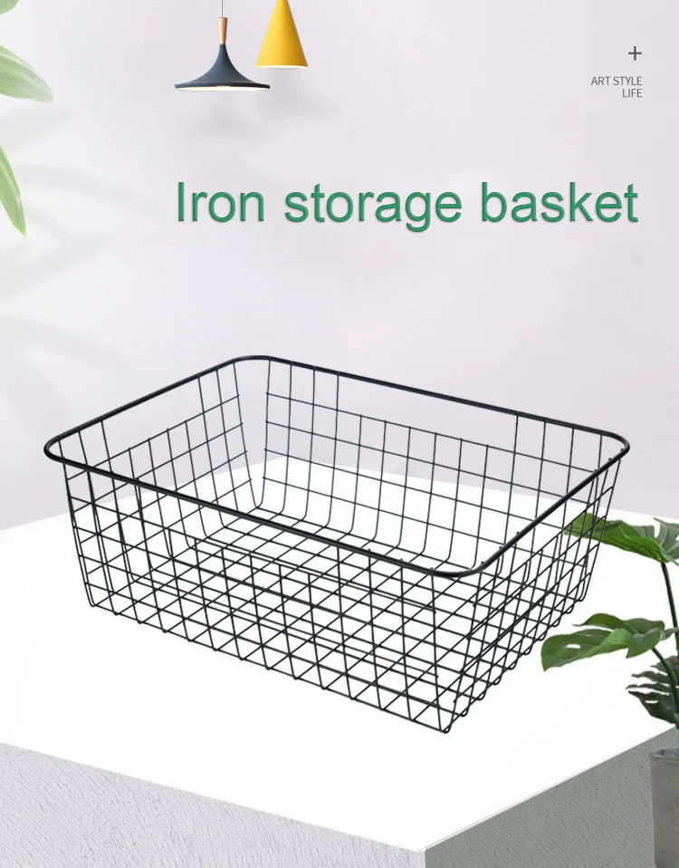 Hot Sale Eco-Friendly Metal Wire Iron Basket for Home Use as a Pantry Storage for Vegetables Bread Sundry Items Clothes
