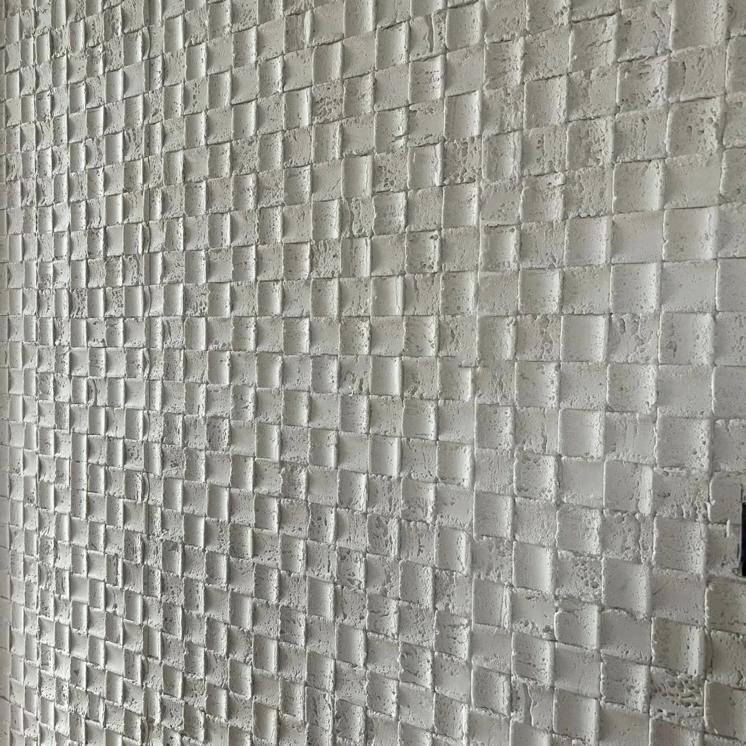 China Building Material Flexible Stone Tile Wall Ceramic Panel Elegant Travertine Mosaic 3D MCM Modern DIY External Wall