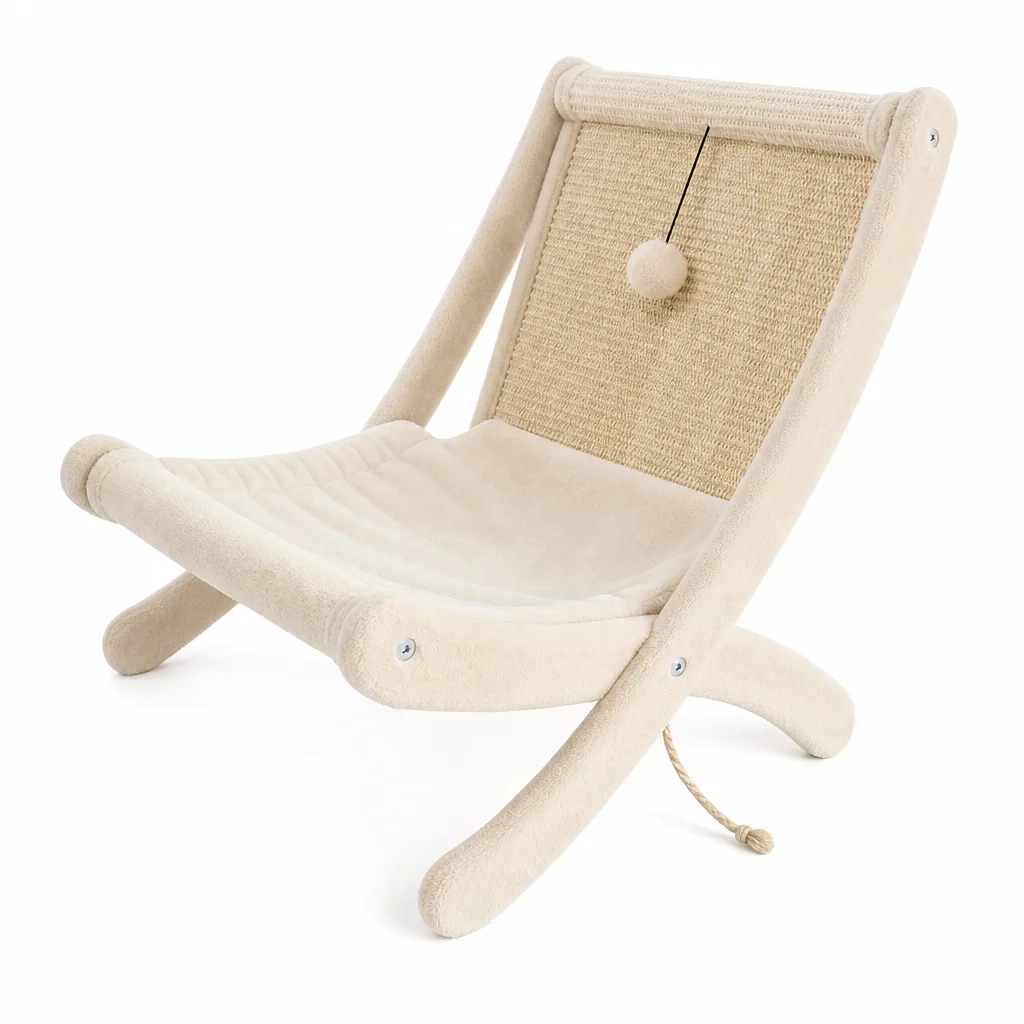Custom Wooden Cat Lounger Bed Sisal — Product details 1
