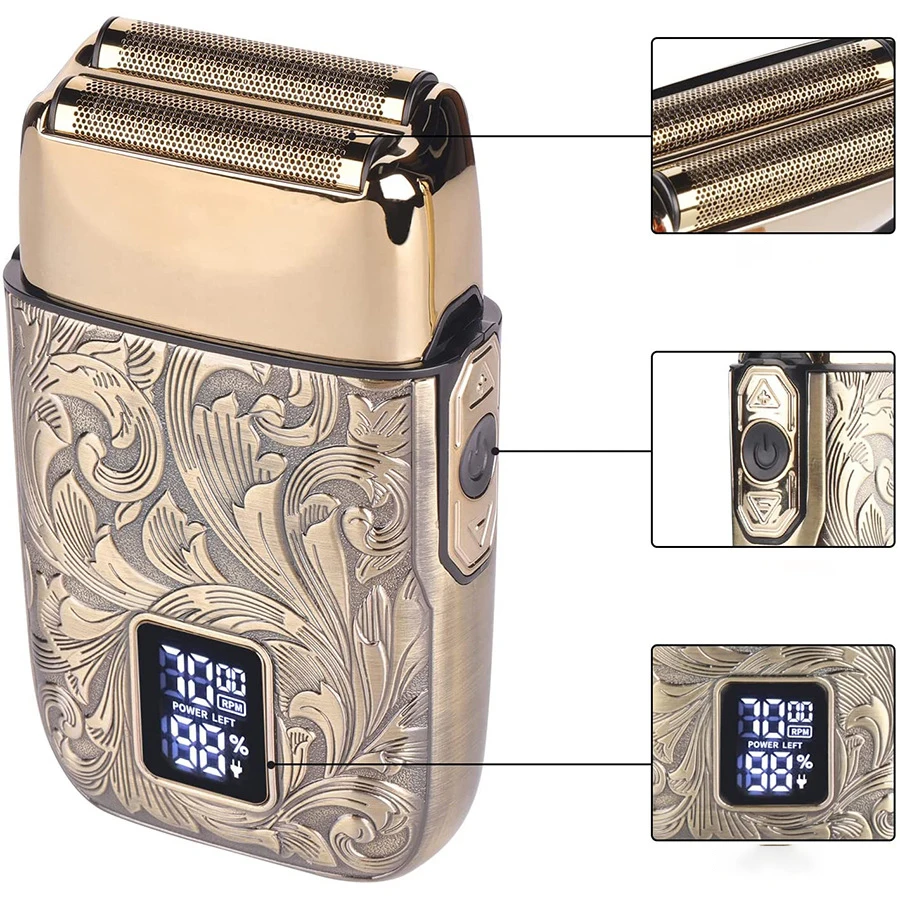 50off Reciprocating Dual Blade Digital Display Portable Electric Mini Shaver Hidden Camera