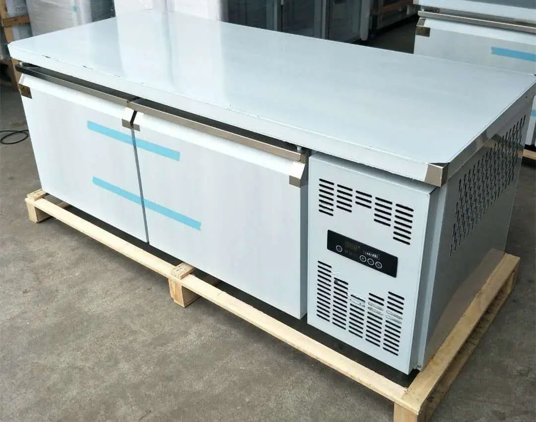 1.5m 1.8m Stainless Steel 2 Door Undercounter Refrigerator Restaurant