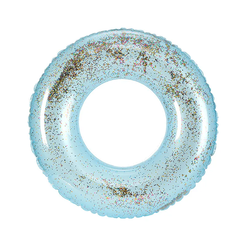 Factory Hot Sell Customize Inflatable Swim Ring Adults and Kids Floating Toys for Pool Pvc Material Glitter Swim Tubes Wholesale