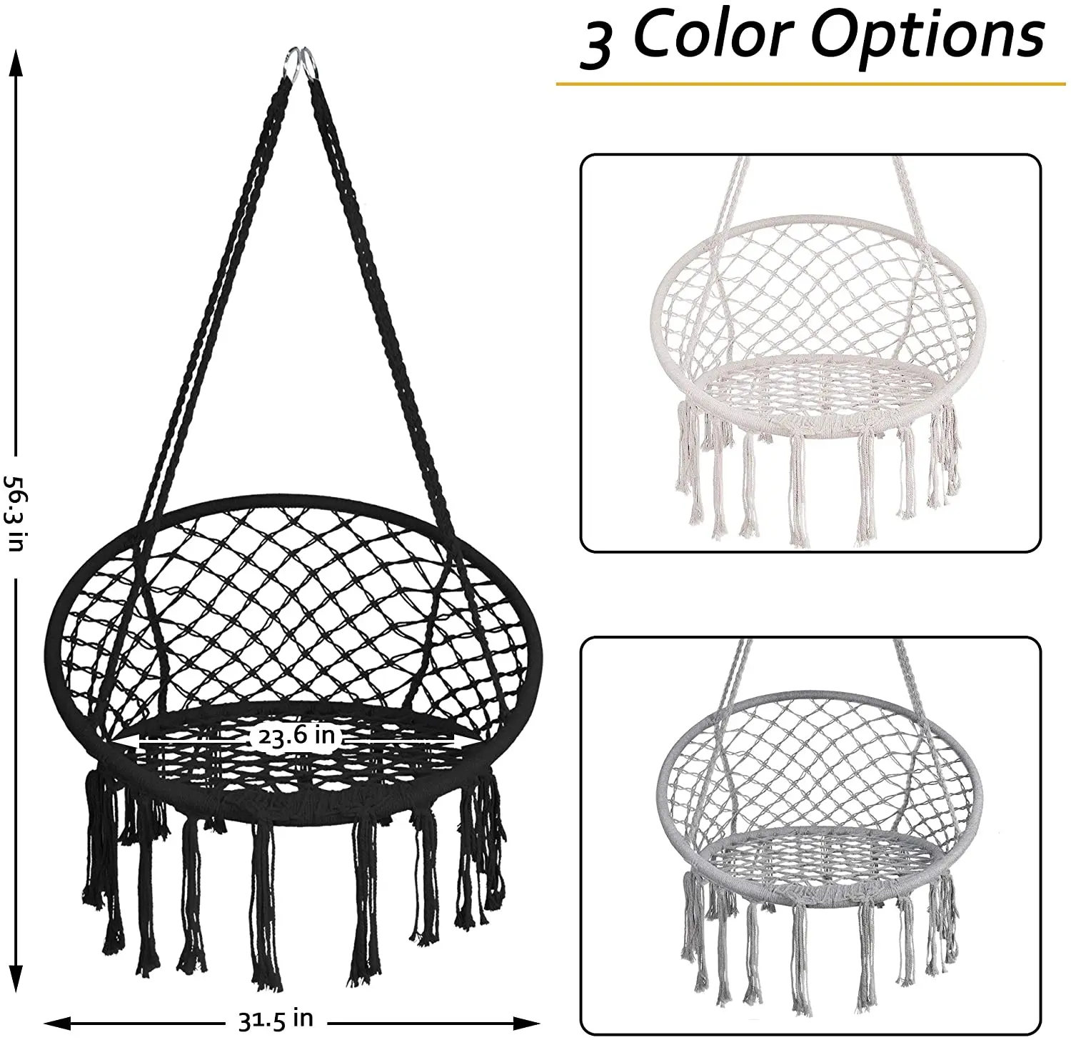 WOQI High Quality Large Hanging Hammock Swing Chair Stand for Couples Tree Hanging Pod Nook Tent