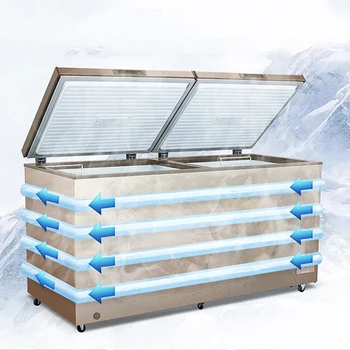 Rebirth Large capacity Horizontal super good quality chest freezer Ice Cream Display Freezer For Supermarket