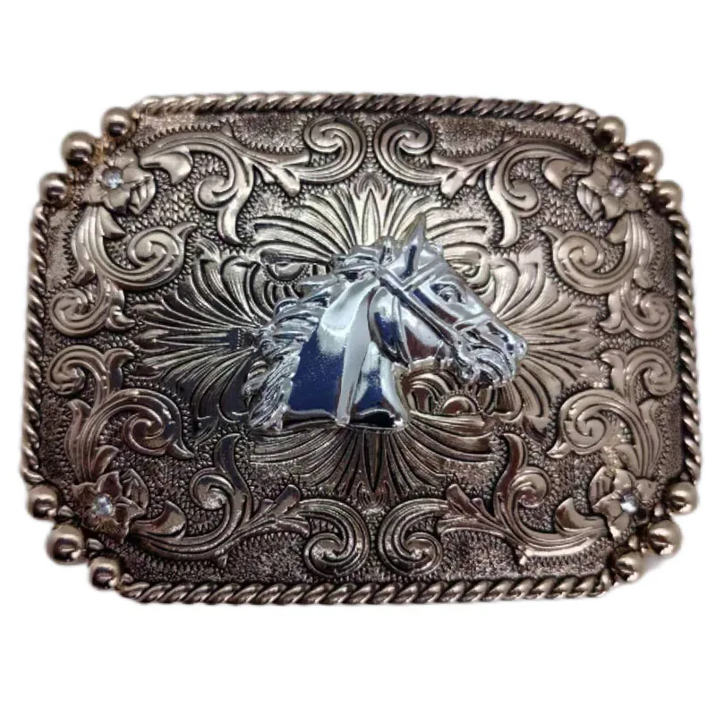 Women\'s Silver Religion Cross Kneeling Prayer And Horse Design Belt Buckles Moranse Religion Cross Cowboy Kneeling Prayer And Horse  main image 4