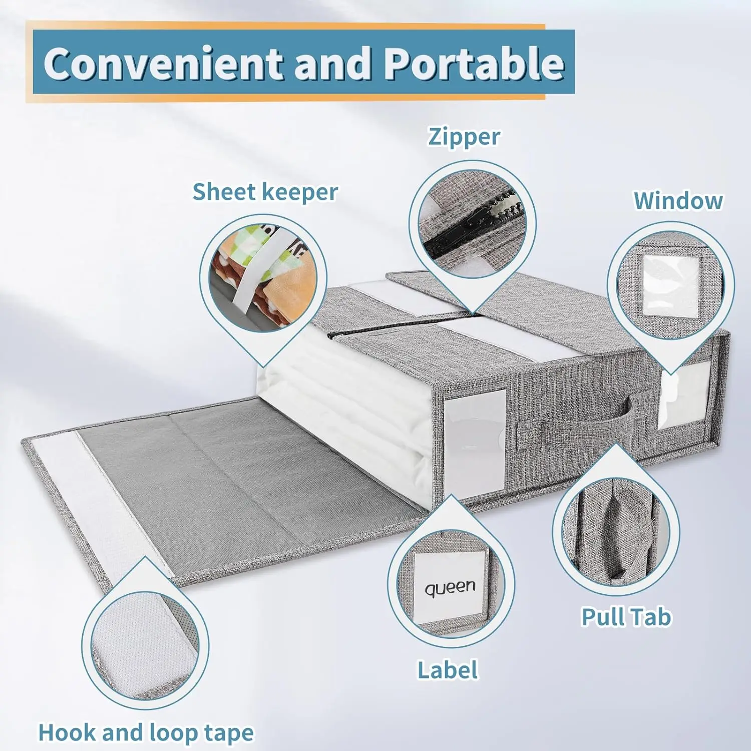 Bed Sheet Set Organizer (queen Or King Size),Foldable Linen Closet