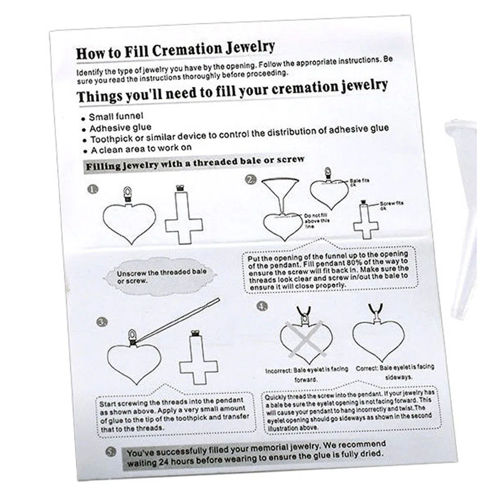 Eye Pendant Necklace for women man keepsake Cremation jewelry for ashes pendant exquisite jewelry keepsake gift -With funnel fil