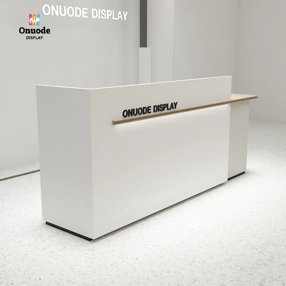 High-End Unique Design Front Office Desk for Beauty Salon Elegant Reception Showcases