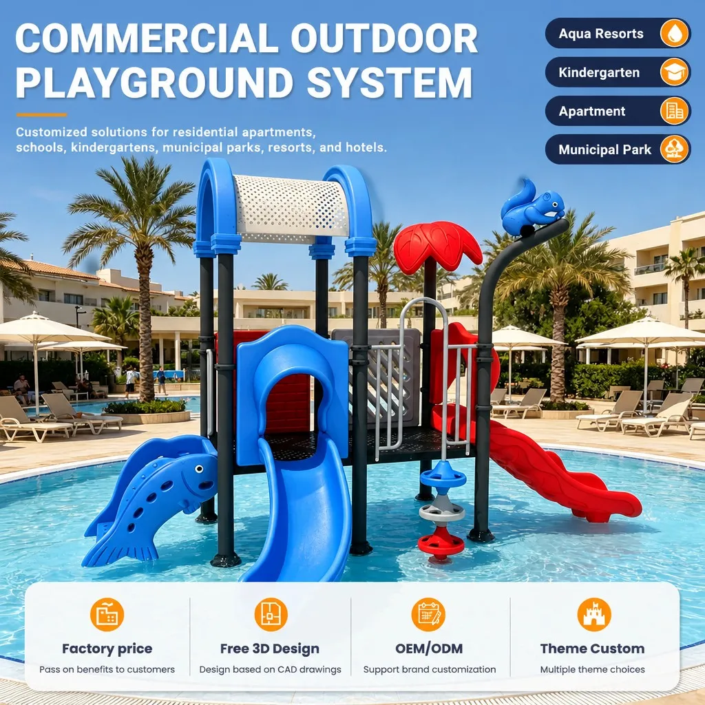 Outdoor Water Park Equipment Kids Water Slide Splash Pad Spray Pool Set CE Certified Galvanized Steel OEM Wholesale Factory Safe