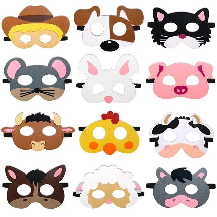 Sewroro 10 Pçs De Animais Feltro Máscara De Animal Para Festa