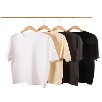 Printing Tshirt Round Neck Blank Heavyweight 230g Pure Cotton Washed Short T Shirt