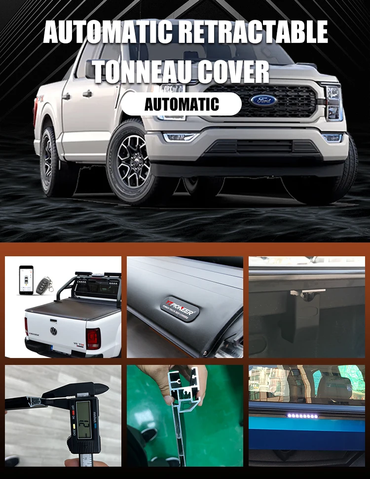 Ytpioneer Aluminum Hard Retractable Pickup Bed Cover Electric Tonneau ...