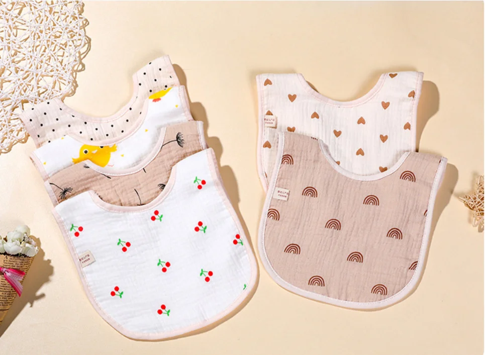 100%  organic cotton muslin baby bibs for newborn manufacture