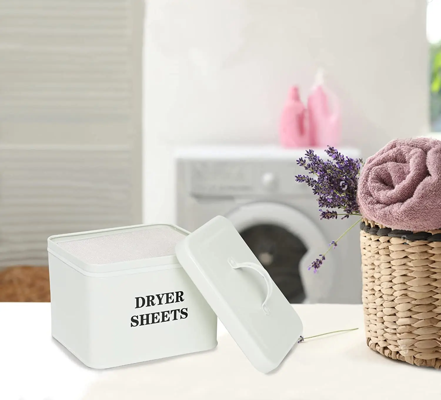 Modern Farmhouse Metal Dryer Sheets Holder For Organization And Storage