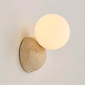 Yushi Group Travertine LED Wall Lights Luxury Round Lamps for Home Decor Indoor Living Room Bedroom Hotel Wall Mounted