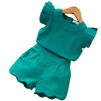 Kids Girls Clothing Sets Summer New Style Brand Baby Girls Clothes short Sleeve T-Shirt Pant Dress 2Pcs Children Clothes Suits