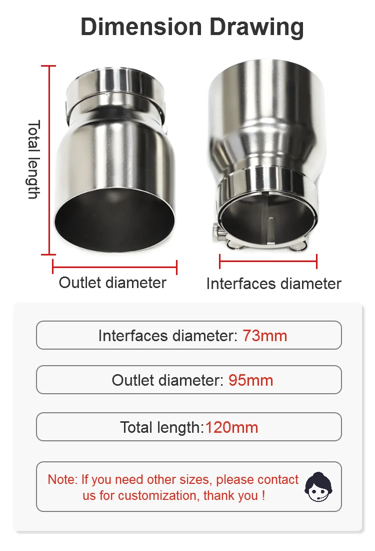 Sypes Car Stainless Steel Muffler Tip Exhaust Pipe Exhaust Tip For Bmw