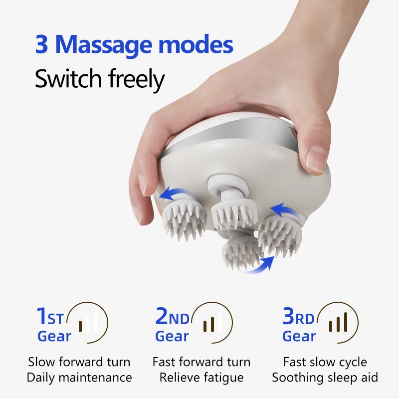 Electric Scalp Massager Portable Head Scratcher Pressure Release Massage Octopus Head Massage