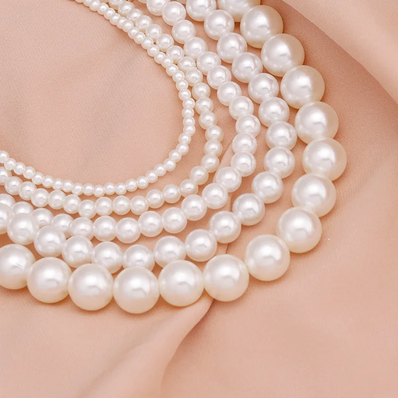 Collana Girocollo Con Perle Artificiali Per Donna – Oro Con Perle Bianche, Catena Regolabile 15+3 Pollici, Gioiello Elegante