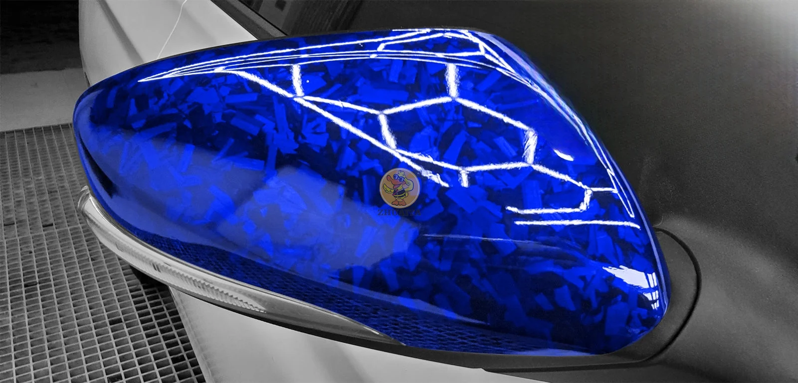 Super Glossy Blue Carbon Fiber Car Wrap Vinyl Wrap Stickers Roll